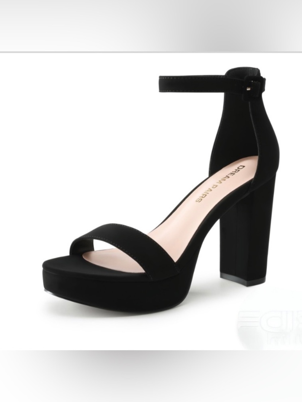 NWT Dream Pairs Black Ankle-Strap Platform Block Heels, size 10